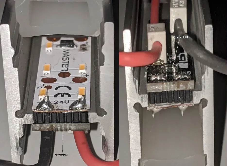 System connector for LED strips